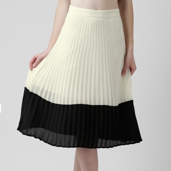 Forever 21 Pleated Colorblock Skirt Sz M - Picture 12 of 13